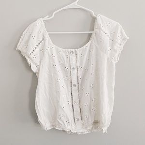 Lace Button Down Blouse